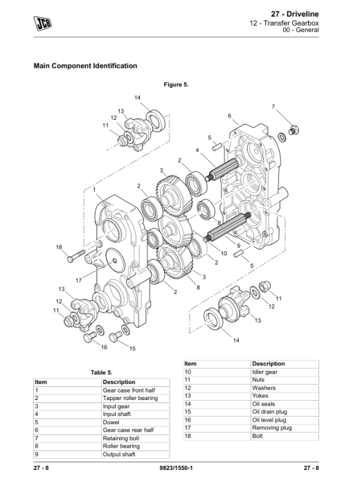 JCB TG300, TG310 Transfer Gearbox Service Repair Manual - Image 2