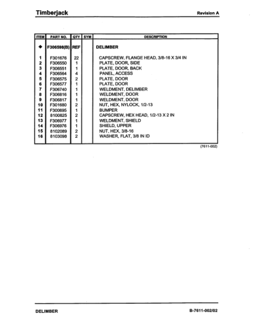 Timberjack 4800 Delimber Attachments Parts Catalog Manual - Image 4