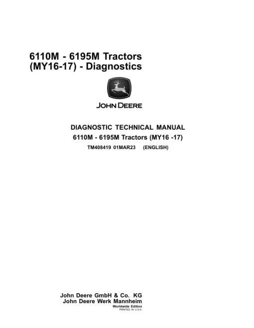 John Deere 6110M, 6120M, 6125M, 6130M, 6135M, 6140M, 6145M Tractors Repair Manual - Image 2