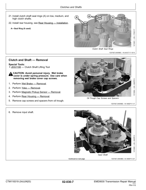 John Deere EMD0630 Transmission Component Technical Manual (CTM118319) - Image 2