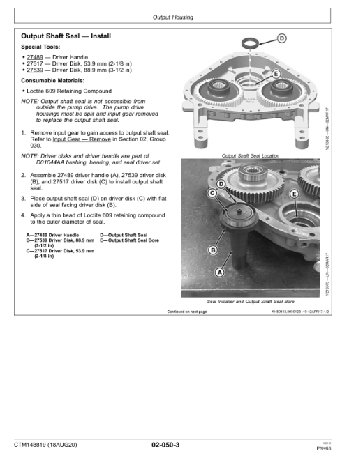 John Deere 5928RFG Pump Drive Component Technical Manual (CTM148819) - Image 3