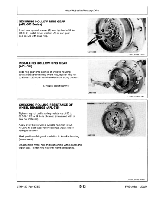 John Deere APL-300, APL-700 Axles Component Technical Manual (CTM4422) - Image 3