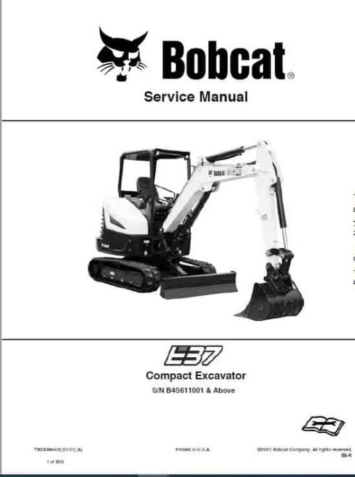 Bobcat E37 Excavator Repair Service Manual