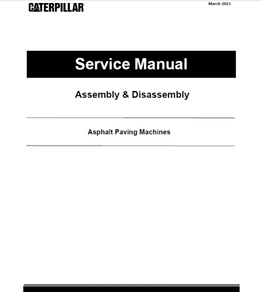 Caterpillar CAT 8 FT Asphalt Screed Service Repair Manual (2SF00001 and up)