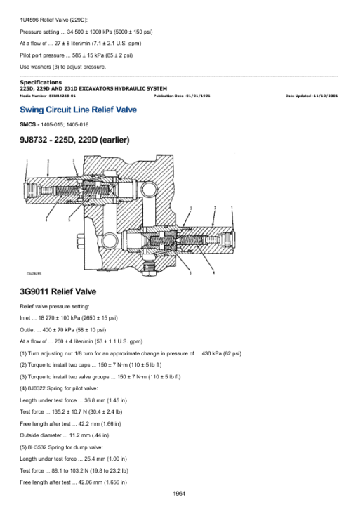 Caterpillar CAT 322C, 322C L 322CL Excavator Service Repair Manual (DAA00001 and up) - Image 2