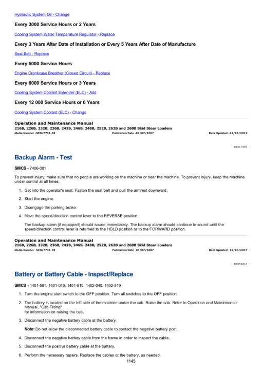 Caterpillar CAT 248B Skidsteer Loader Service Repair Manual (SCL00001 and up) - Image 2