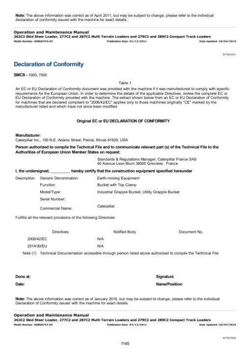 Caterpillar CAT 262C2 Skidsteer Loader Service Repair Manual (TMW00001 and up) - Image 2