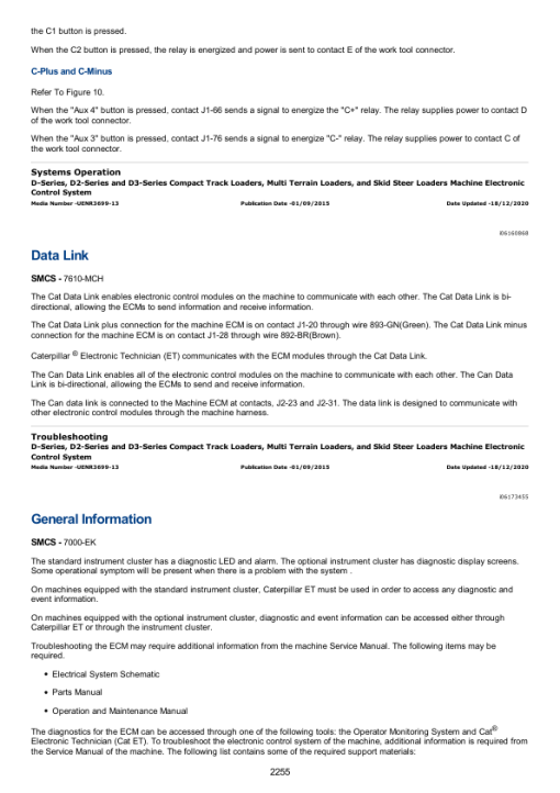 Caterpillar CAT 262D3 Skid Steer Loader Service Repair Manual (BT200001 and up) - Image 3