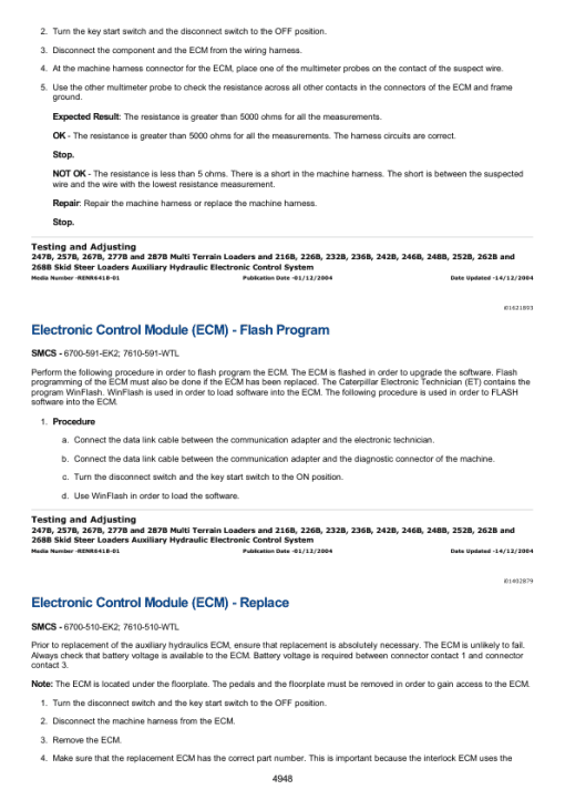 Caterpillar CAT 259D Compact Track Loader Service Repair Manual (GTK00001 and up) - Image 5