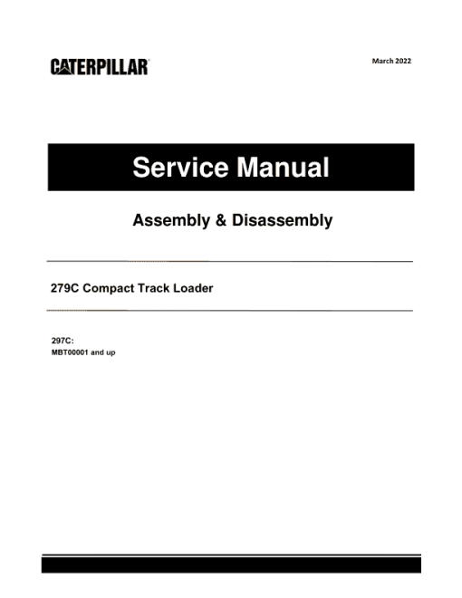 Caterpillar CAT 279C Compact Track Loader Service Repair Manual (MBT00001 and up)