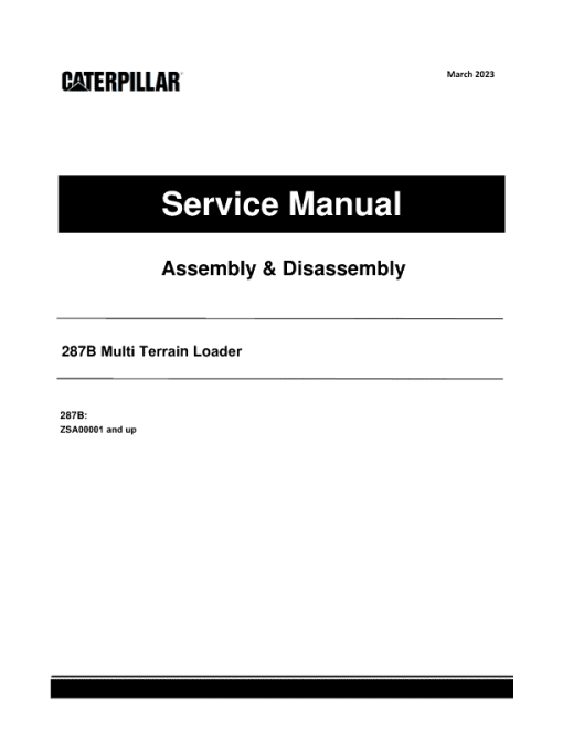 Caterpillar CAT 287B Multi Terrain Loader Service Repair Manual (ZSA00001 and up)