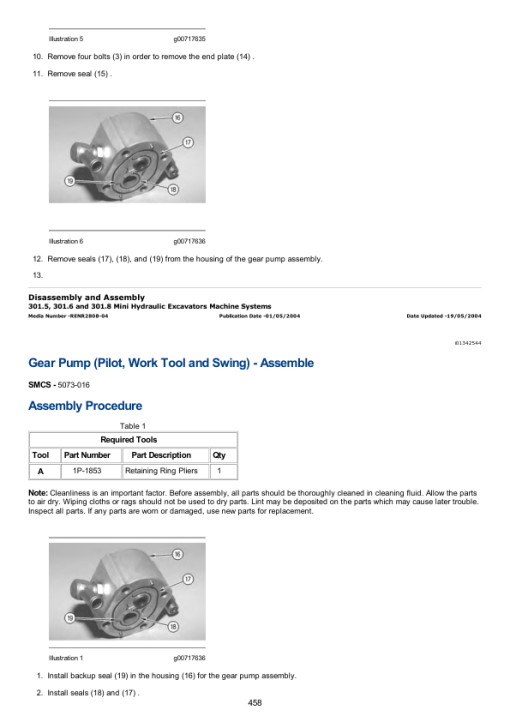 Caterpillar CAT 301.5, 301.6, 301.8 Mini Hydraulic Excavator Service Repair Manual (BDH00001 and up) - Image 4