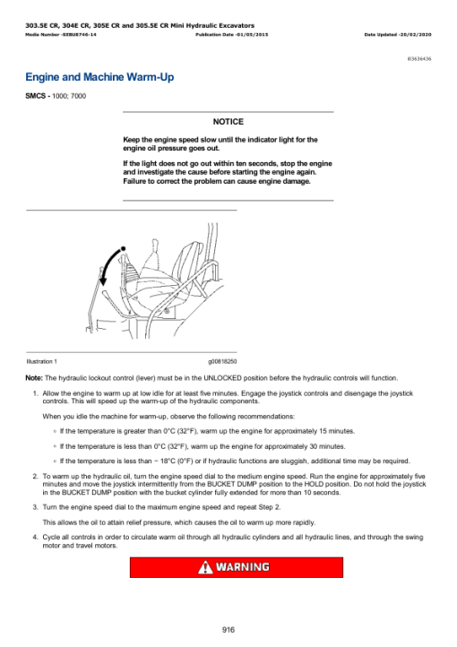 Caterpillar CAT 303.5E Mini Hydraulic Excavator Service Repair Manual (SFH00001 and up) - Image 5