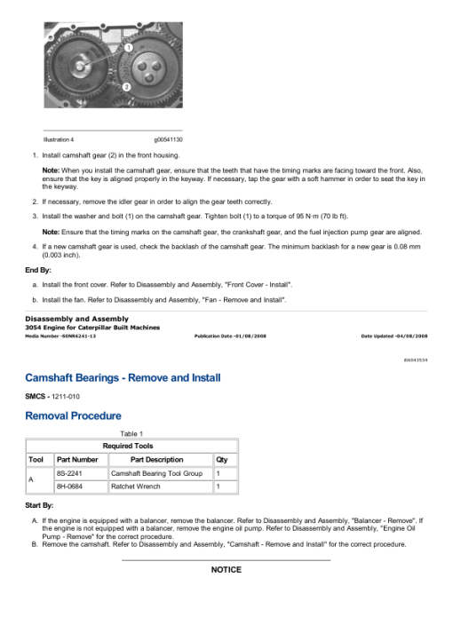 Caterpillar CAT 3054 Engine Service Repair Manual (5HK00001 and up) - Image 3