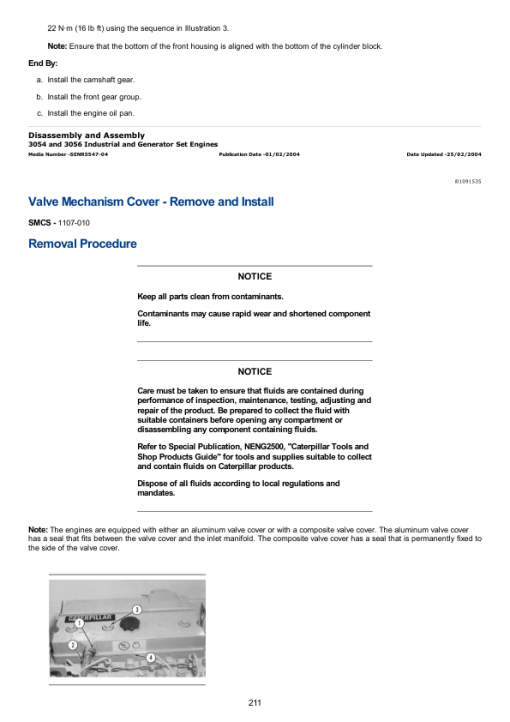 Caterpillar CAT 3054 Engine Service Repair Manual (6FK00001 and up) - Image 2