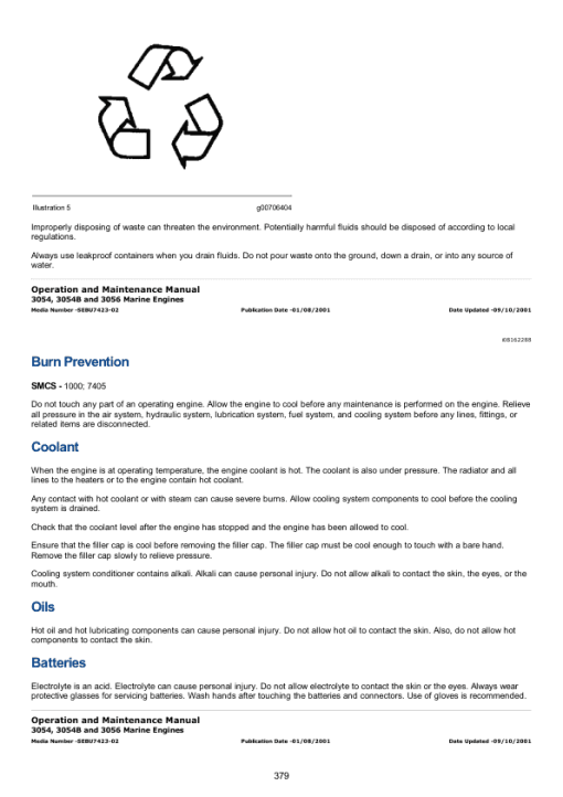 Caterpillar CAT 3054 Marine Engine Service Repair Manual (CYK00001 and up) - Image 3