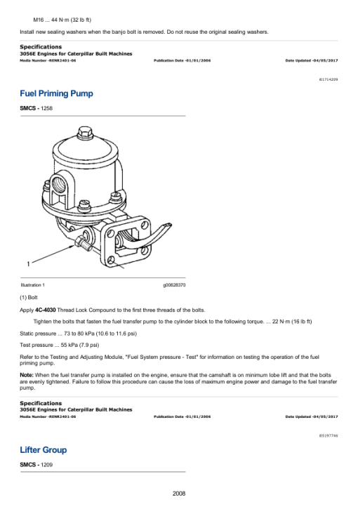 Caterpillar CAT 3056E Engine Machine Service Repair Manual (CPT00001 and up) - Image 3