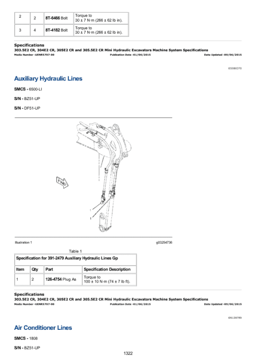 Caterpillar CAT 305E2 CR Mini Hydraulic Excavator Service Repair Manual (DF500001 and up) - Image 2