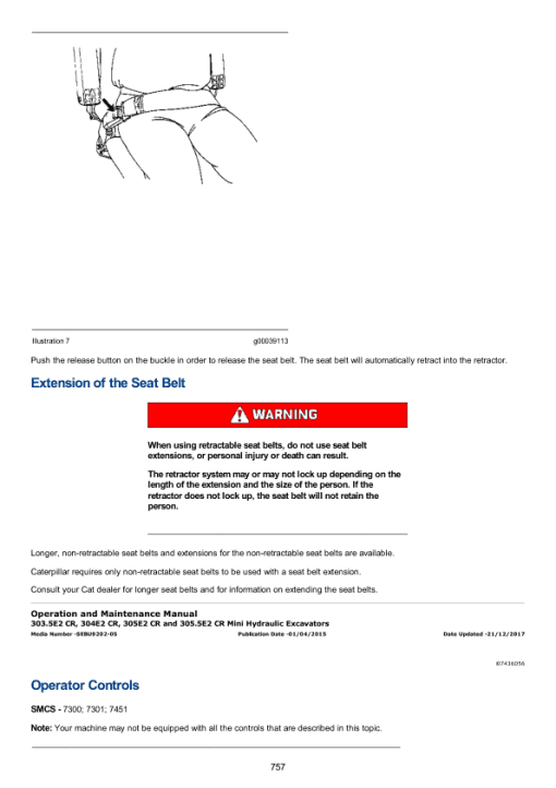 Caterpillar CAT 305E2 CR Mini Hydraulic Excavator Service Repair Manual (DJX00001 and up) - Image 5