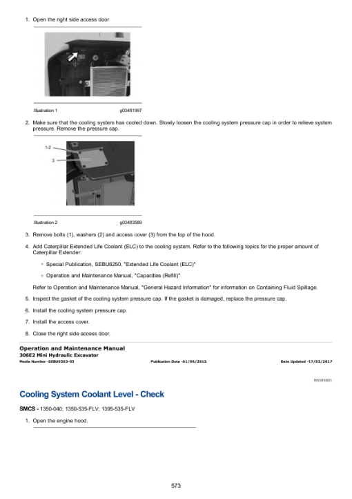 Caterpillar CAT 306E2 Mini Hydraulic Excavator Service Repair Manual (E2W00001 and up) - Image 4