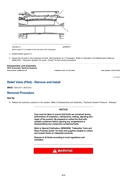 Caterpillar CAT 307C, 307CSB Mini Hydraulic Excavator Service Repair Manual (BCM00001 and up) - Image 5