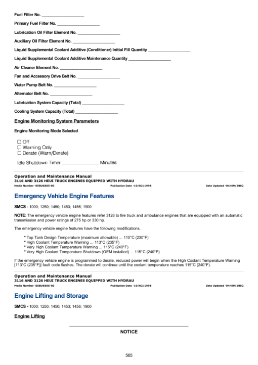 Caterpillar CAT 3116 Truck Engine Service Repair Manual (8WL00001 and up) - Image 5