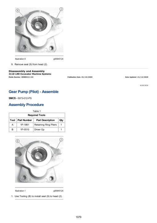 Caterpillar CAT 311D LRR Excavator Service Repair Manual (CLA00001 and up) - Image 2