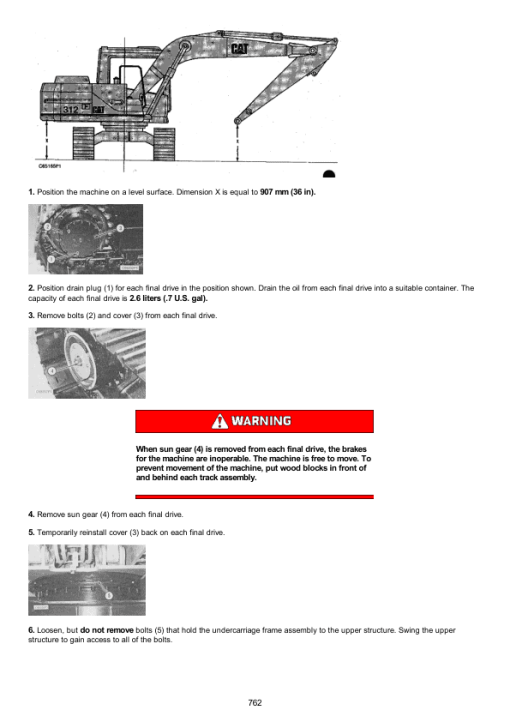 Caterpillar CAT 312 Excavator Service Repair Manual (6GK00001 and up) - Image 5