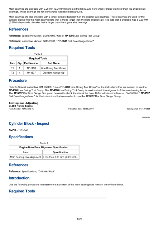 Caterpillar CAT 3126 Marine Engine Service Repair Manual (NSW00001 and up) - Image 2