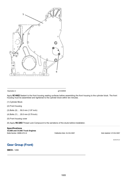 Caterpillar CAT 3126E Truck Engine Service Repair Manual (CKM00001 and up) - Image 2