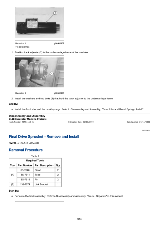 Caterpillar CAT 312B, 312B L Excavator Service Repair Manual (9FS00001 and up) - Image 5