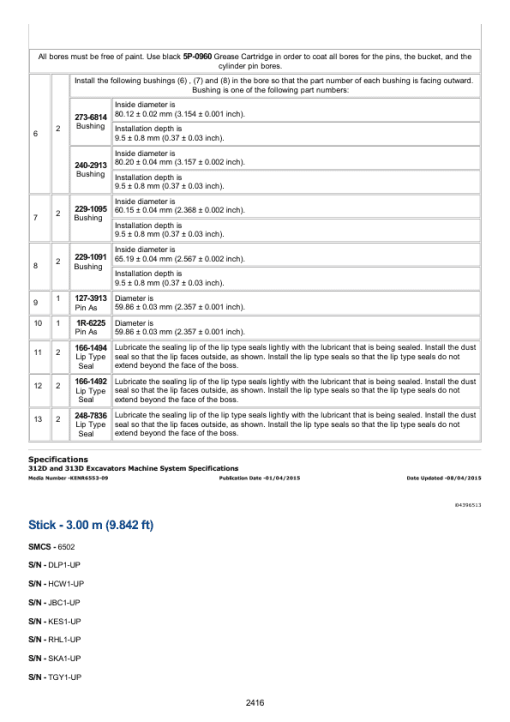 Caterpillar CAT 312D, 312D L Excavator Service Repair Manual (HCW00001 and up) - Image 3