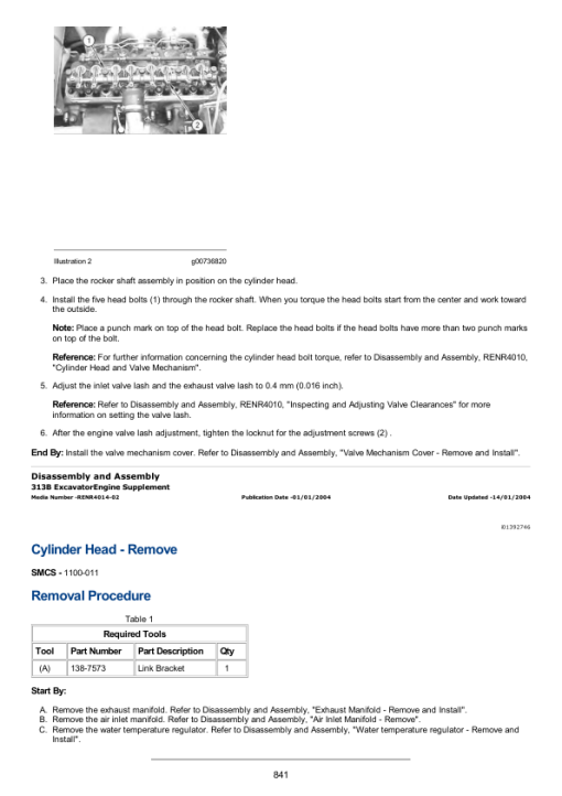 Caterpillar CAT 313B, 313B CR Excavator Service Repair Manual (BAS00001 and up) - Image 4