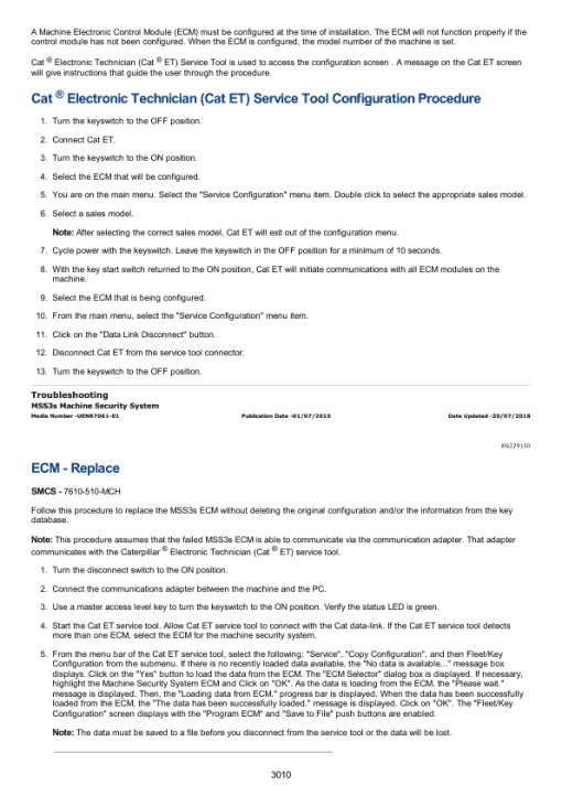 Caterpillar CAT 315B, 315B L Track Type Excavator Service Repair Manual (3AW00001 and up) - Image 2