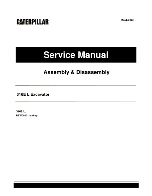 Caterpillar CAT 316E L Excavator Service Repair Manual (DZW00001 and up)