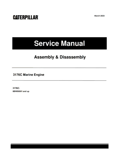 Caterpillar CAT 3176C Marine Engine Service Repair Manual (6BW00001 and up)