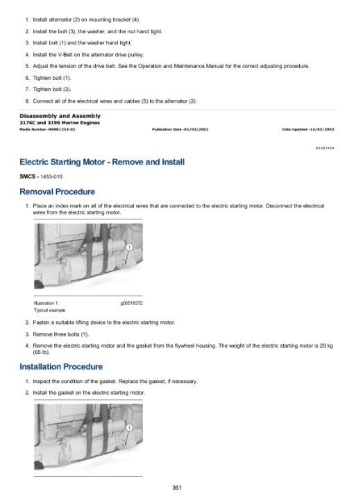 Caterpillar CAT 3176C Marine Engine Service Repair Manual (6BW00001 and up) - Image 3