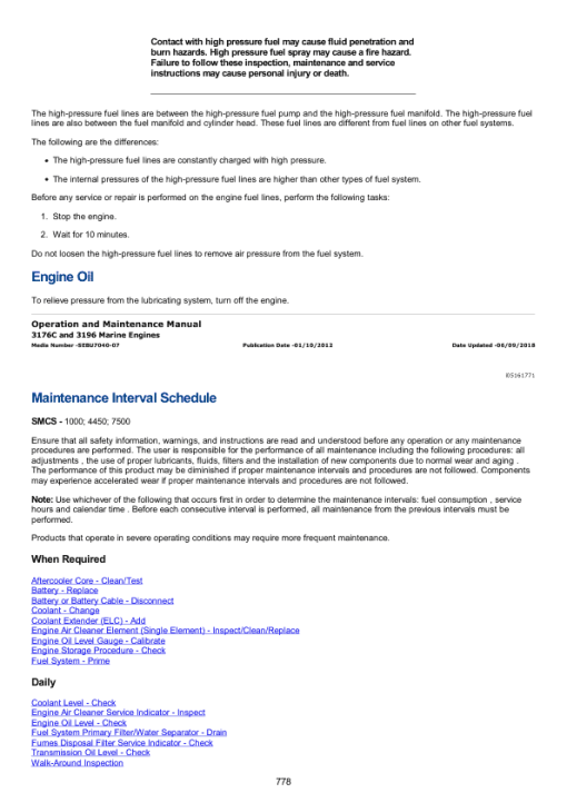 Caterpillar CAT 3176C Marine Engine Service Repair Manual (6BW00001 and up) - Image 5