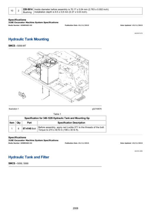 Caterpillar CAT 318E L Excavator Service Repair Manual (WZS00001 and up) - Image 2