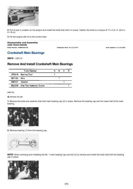 Caterpillar CAT 3208 Truck Engine Service Repair Manual (40S00001 and up) - Image 5