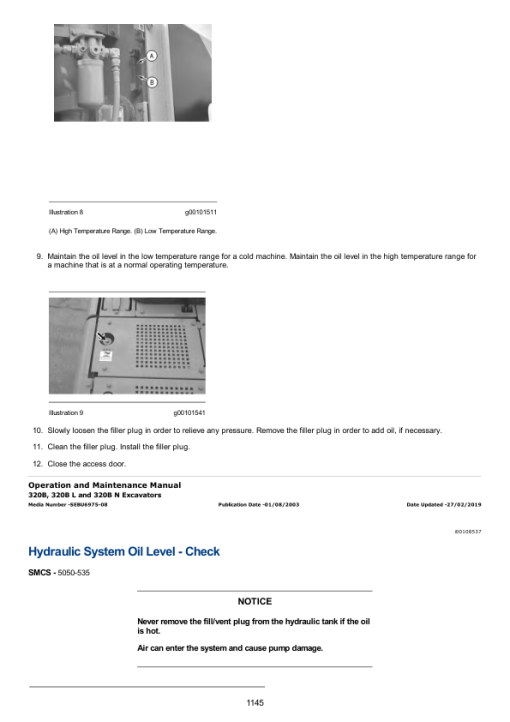 Caterpillar CAT 320B, 320B L Excavators Service Repair Manual (6CR00001 and up) - Image 2