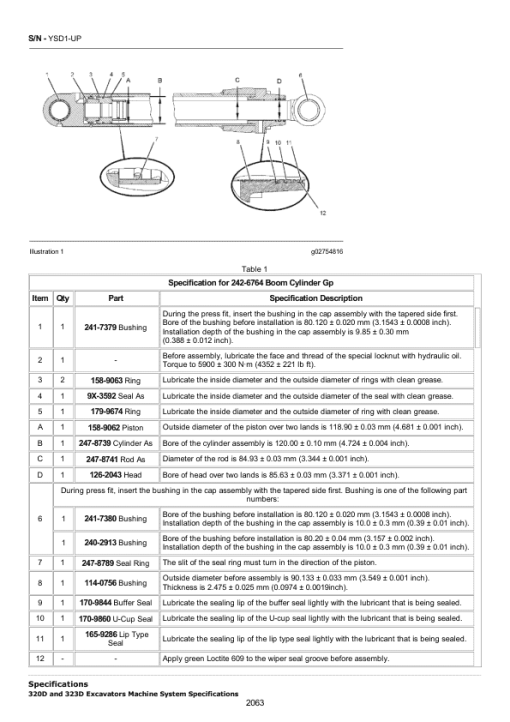 Caterpillar CAT 320D L, 320D LN Excavator Service Repair Manual (GDP00001 and up) - Image 2