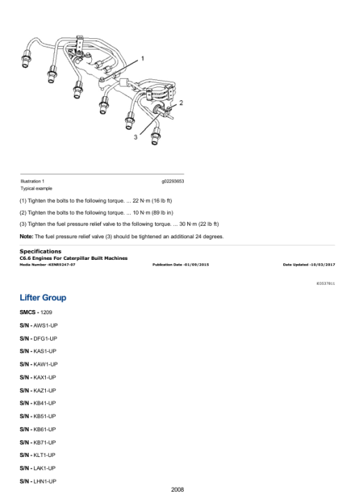 Caterpillar CAT 320E L Excavator Service Repair Manual (WBK00001 and up) - Image 3