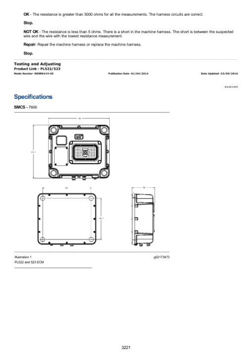 Caterpillar CAT 321C Excavator Service Repair Manual (KBB00001 and up) - Image 3