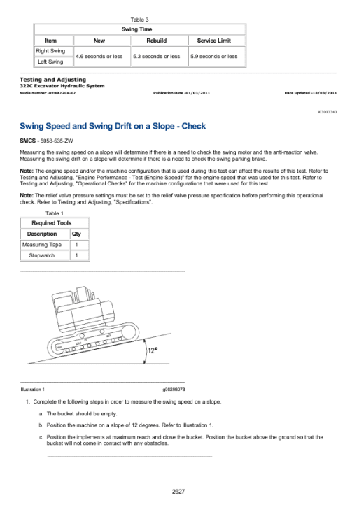 Caterpillar CAT 322C L, 322C LN Hydraulic Excavator Service Repair Manual (EMR00001 and up) - Image 3