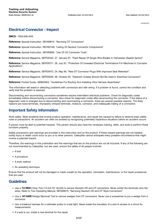 Caterpillar CAT 322C L, 322C LN Hydraulic Excavator Service Repair Manual (EMR00001 and up) - Image 5