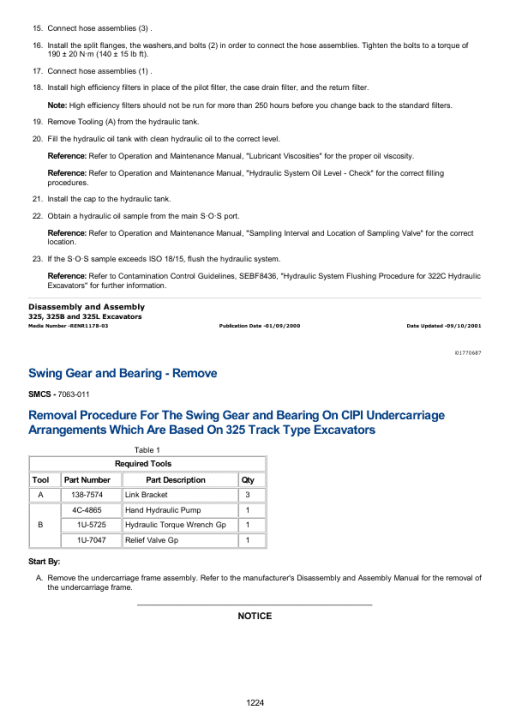 Caterpillar CAT 325, 325L Excavator Service Repair Manual (2JK00001 and up) - Image 2