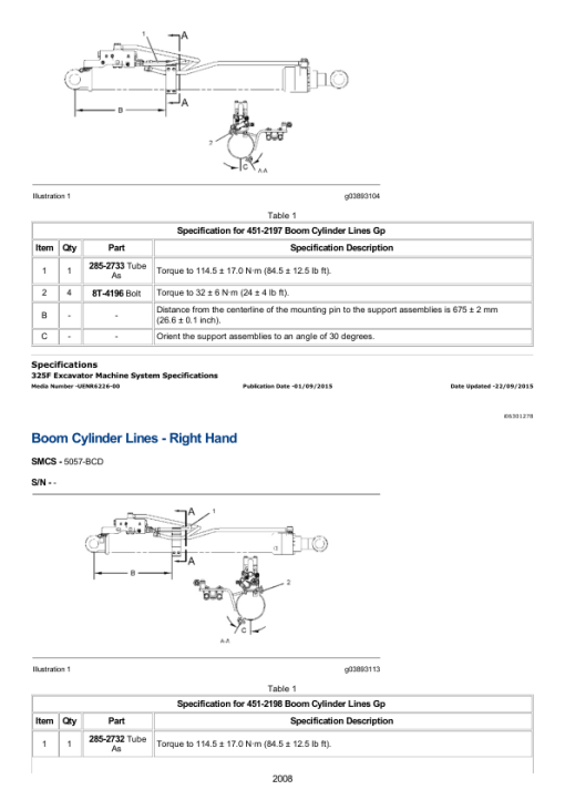 Caterpillar CAT 325F LCR, 325F L Excavator Service Repair Manual (YCA00001 and up) - Image 3