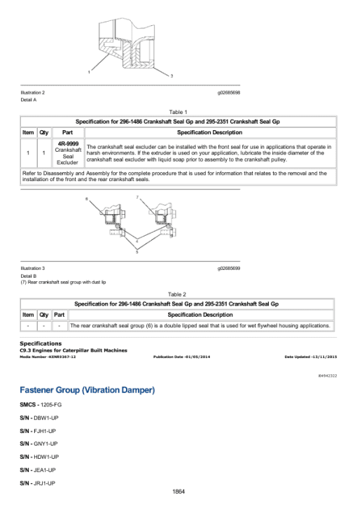 Caterpillar CAT 336F L, 336F LN Excavator Service Repair Manual (RBC00001 and up) - Image 2