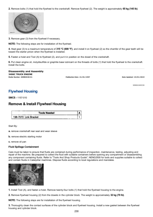 Caterpillar CAT 3406B Truck Engine Service Repair Manual (7FB00001 and up) - Image 3